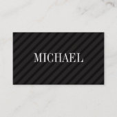 Serifフォント付きストライプミニマルな黒い 名刺 (正面)