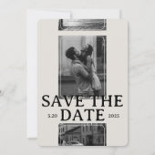 Serifモダン付きフォトグはっきりしたリッド日付の保存 招待状 (裏面)