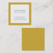 Serif Font Simple Professional Plain Gold White スクエア名刺 (正面/裏面)