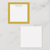 Serif Font Simple Professional Plain Gold White ノートカード (正面/裏面)