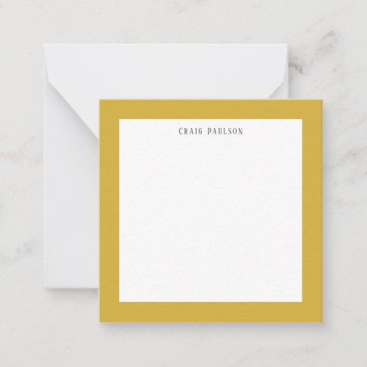 Serif Font Simple Professional Plain Gold White ノートカード (正面)