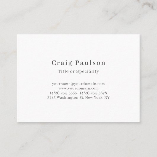 Serif Font Simple Professional Plain Matte Paper 名刺 (正面)