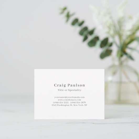 Serif Font Simple Professional Plain Matte Paper 名刺 (スタンド正面)