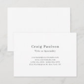 Serif Font Simple Professional Plain Minimalist エンクロージャーカード (正面/裏面)