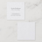 Serif Font Simple Professional Plain Premium Pearl スクエア名刺 (正面/裏面)