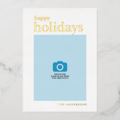Serif Happy Holidaysの写真 箔シーズンカード (正面)