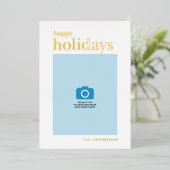 Serif Happy Holidaysの写真 箔シーズンカード (立ち正面)