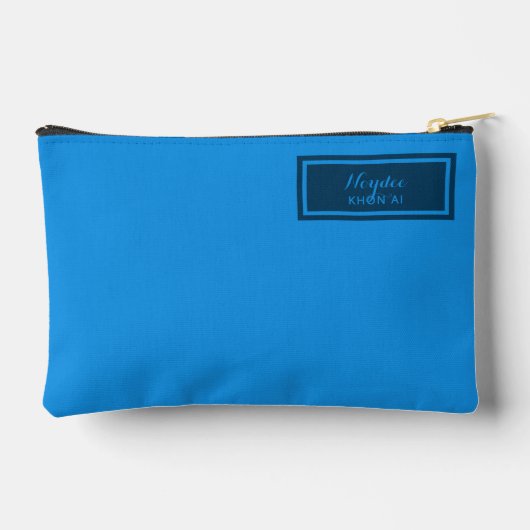 Serious Classic Minimal Simple Blue アクセサリーポーチ (裏面)