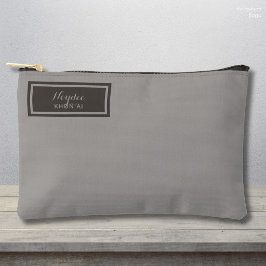 Serious Classic Minimal Simple Grey アクセサリーポーチ