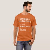 Serious resourceful search student work side job f tシャツ (正面フル)
