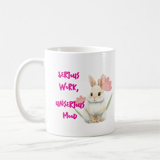 Serious work, unserious mood コーヒーマグカップ (左)