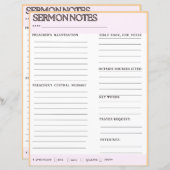 Sermonノートのワークシート (正面/裏面)