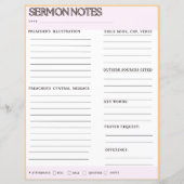 Sermonノートのワークシート (正面)