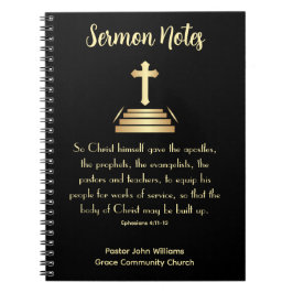 Sermon Notebook with Bible Verse & Cross ノートブック