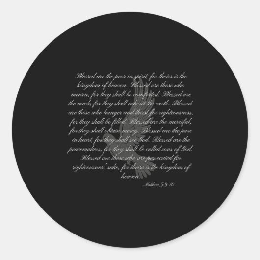 Sermon On The Mount The Beatitudes Matthew 5_3-10  ラウンドシール (正面)
