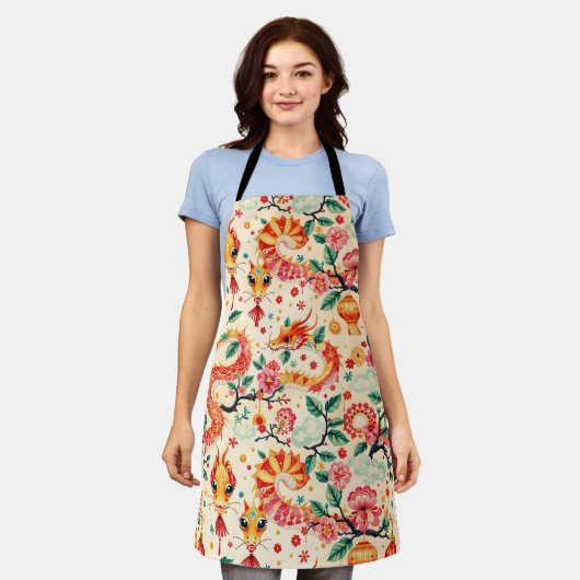 Serpent Dreams Chiness新年 エプロン (着用した状態)