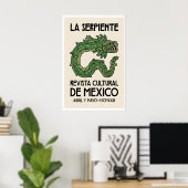 Serpent Illustration Print Typography Wall Art ポスター (ホームオフィス)