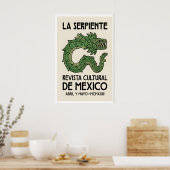 Serpent Illustration Print Typography Wall Art ポスター (キッチン)