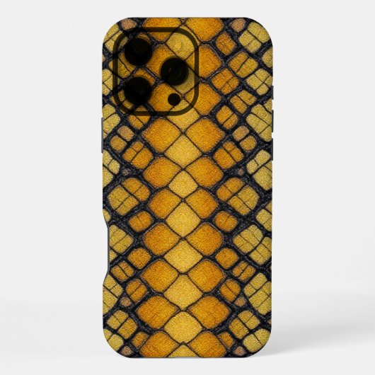 Serpent Luxe:イエローpython iPhoneケース (裏面)