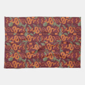 Serpent Luxe Pattern - The White Lotus キッチンタオル (横)