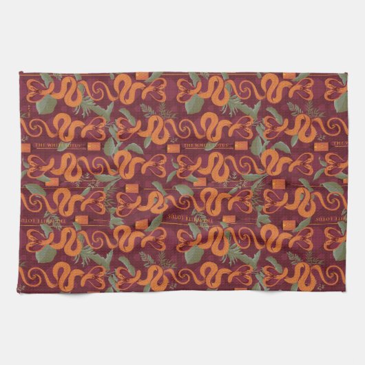 Serpent Luxe Pattern - The White Lotus キッチンタオル (横)