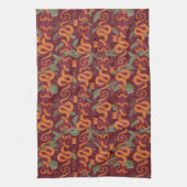 Serpent Luxe Pattern - The White Lotus キッチンタオル (縦)