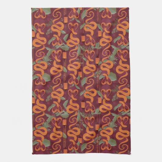 Serpent Luxe Pattern - The White Lotus キッチンタオル (縦)