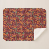 Serpent Luxe Pattern - The White Lotus シェルパブランケット (正面(横))