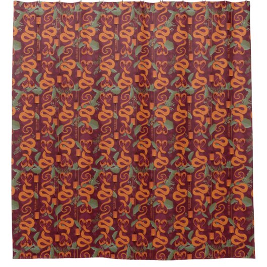 Serpent Luxe Pattern - The White Lotus シャワーカーテン (正面)