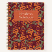 Serpent Luxe Pattern - The White Lotus ノートブック (正面)