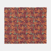 Serpent Luxe Pattern - The White Lotus フリースブランケット (正面(横))