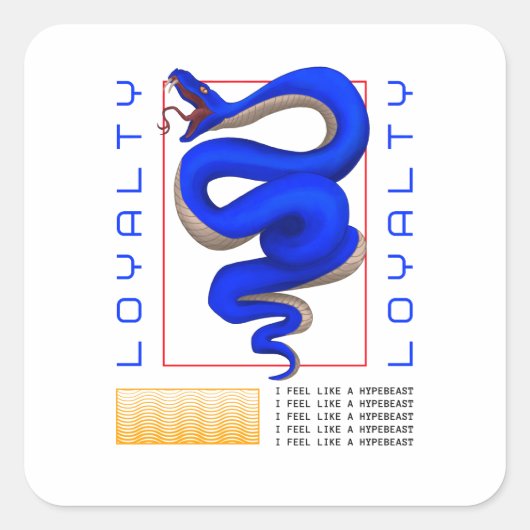 Serpent Symbol Art | Underground Bold Design スクエアシール (正面)