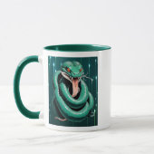 Serpent Vert aux Yeux Rouges. マグカップ (左)