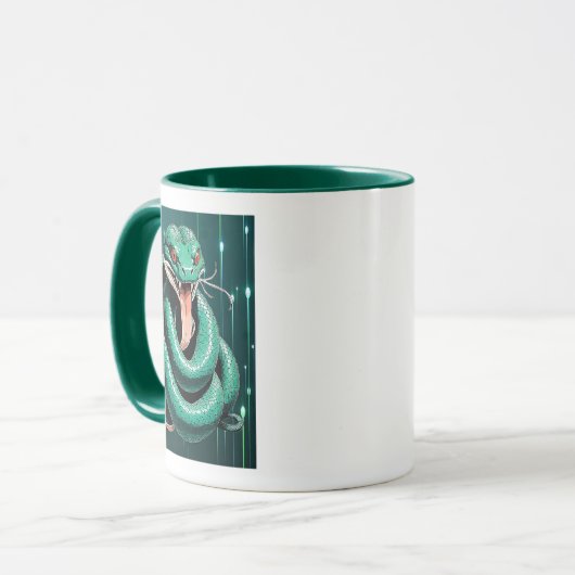 Serpent Vert aux Yeux Rouges. マグカップ (正面左)