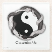 Serpentsデュアル（白/黒） ガラスコースター (正面)