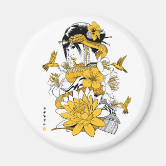 Serpiente amarilla con geisher マグネット