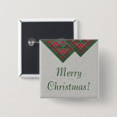 Serpinskiの正方形はクリスマスのフラクタルをキルトにしました 缶バッジ (正面&裏面)