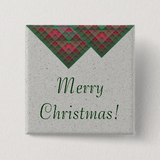 Serpinskiの正方形はクリスマスのフラクタルをキルトにしました 缶バッジ