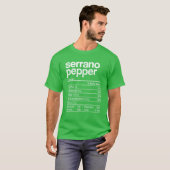 Serrano Pepper Nutrition Fact Funny Thanksgiving C Tシャツ (正面フル)