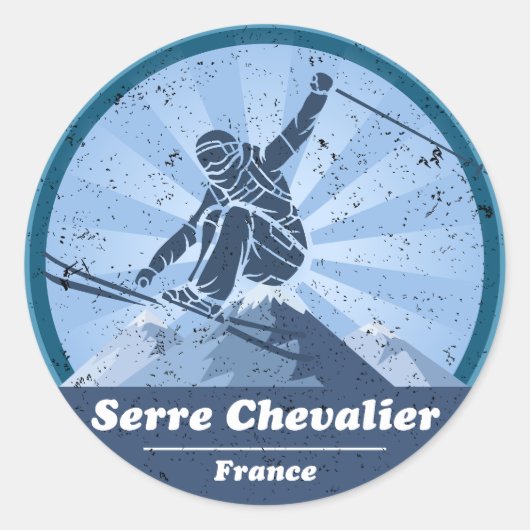 Serre Chevalier Station de ski - Skieur ラウンドシール (正面)