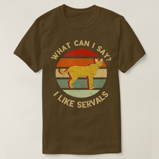 ServalレトロServal Cat African Wil Tシャツ (デザイン正面)