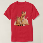 Serval African Wildcat Grass Serval Cat Wild Cat A Tシャツ (デザイン正面)