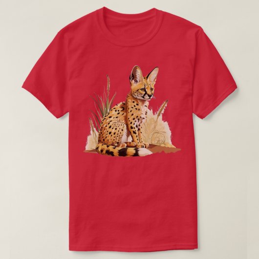 Serval African Wildcat Grass Serval Cat Wild Cat A Tシャツ (デザイン正面)