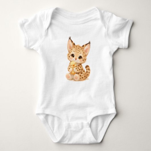 Serval Baby Bodysuit – Cute Spotted Wild Cat 🐆 ベビーボディスーツ (正面)