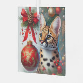 Serval Cat Glass Ornament  ガラスオーナメント (正面左)
