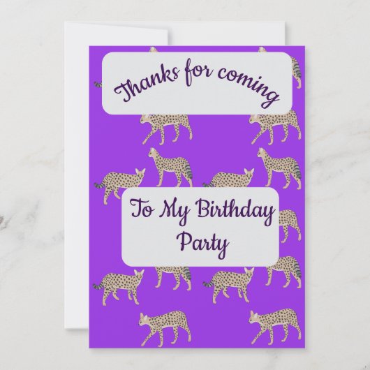 Serval Cats Thank you Card 招待状 (正面)