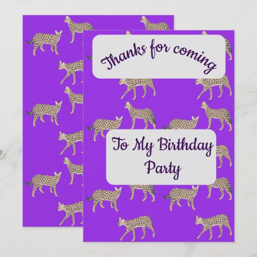 Serval Cats Thank you Card 招待状 (正面/裏面)