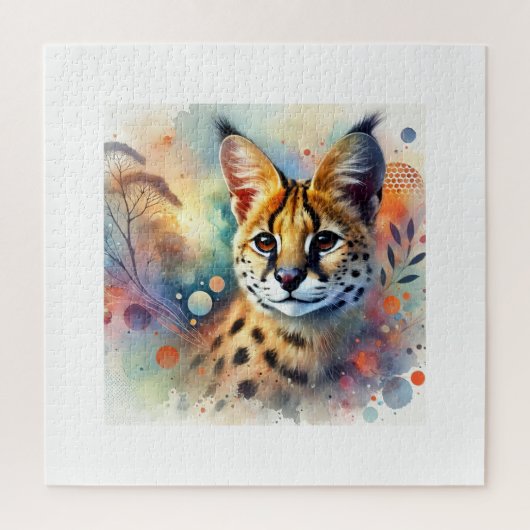 Serval Majesty 020924AREF115 - Watercolor ジグソーパズル (縦)