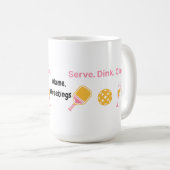 Serve Dink Clink Funny Pickleball Wine Social Club コーヒーマグカップ (正面右)