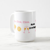 Serve Dink Clink Funny Pickleball Wine Social Club コーヒーマグカップ (正面左)